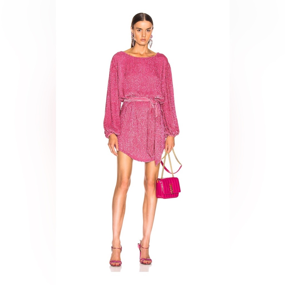 Retrofete Grace Sequin Dress Pastel Pink S New